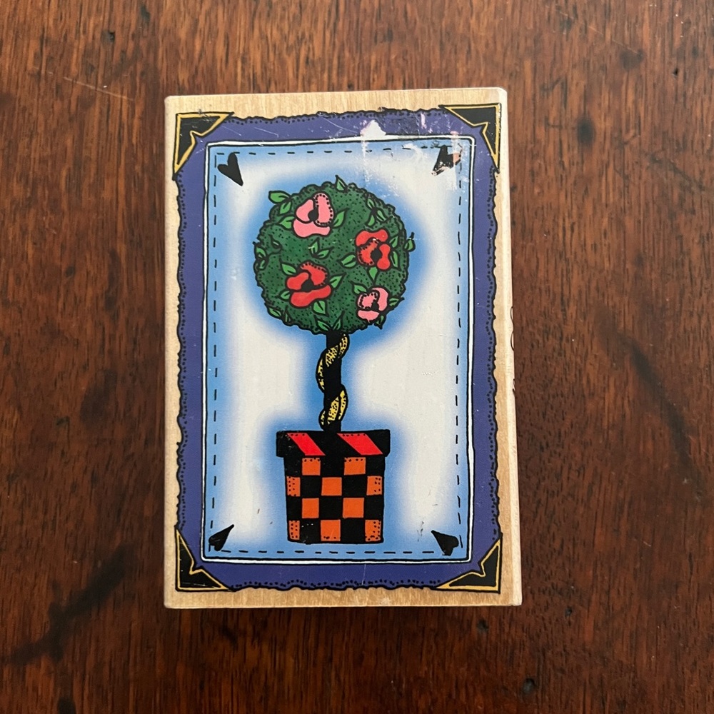 NWOT Inkadinkado Alma Lynne Queen of Hearts Rosebush Stamp